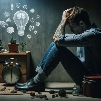 A person stuck in a victim mindset and limiting beliefs