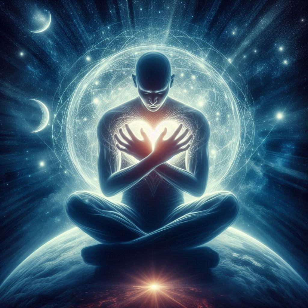 A person showing themself self-love and forgiveness
