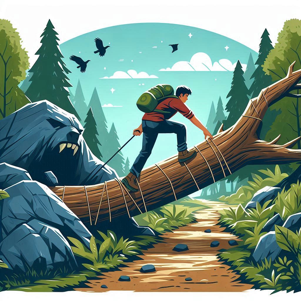 Navigating over an obstacle on a path
